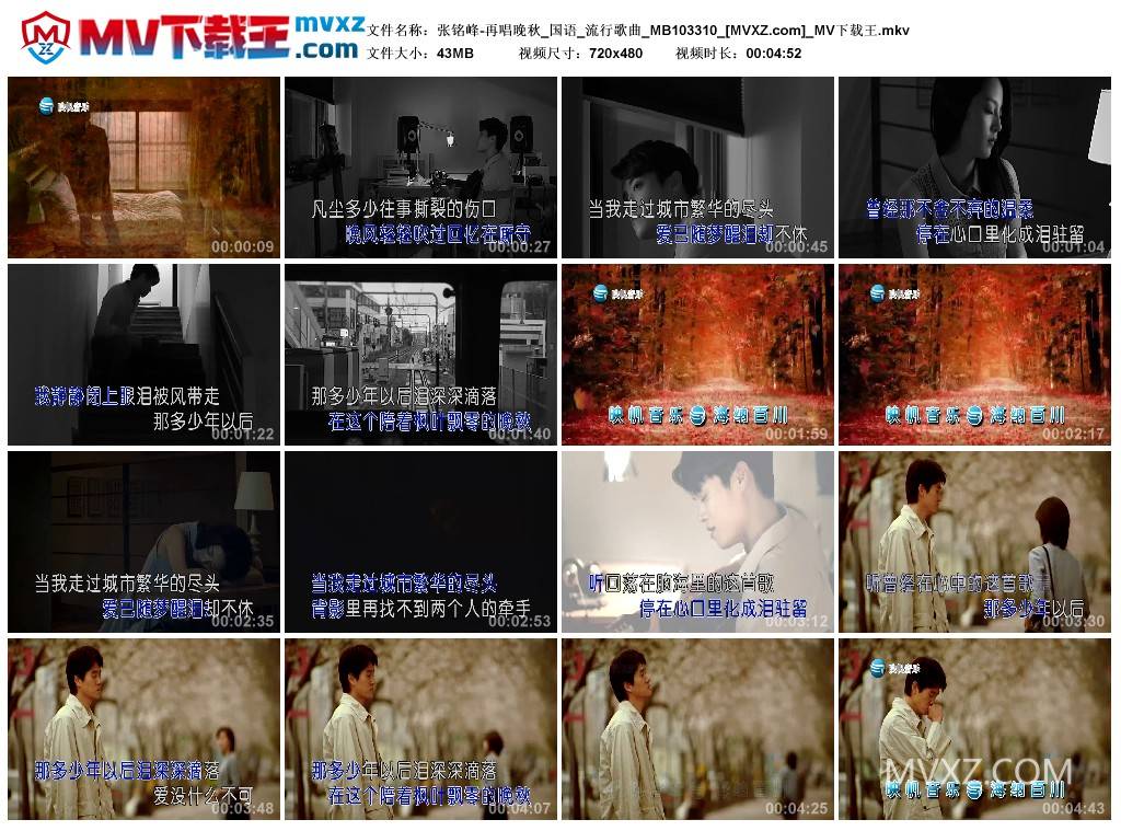 张铭峰-再唱晚秋_国语_流行歌曲_MB103310